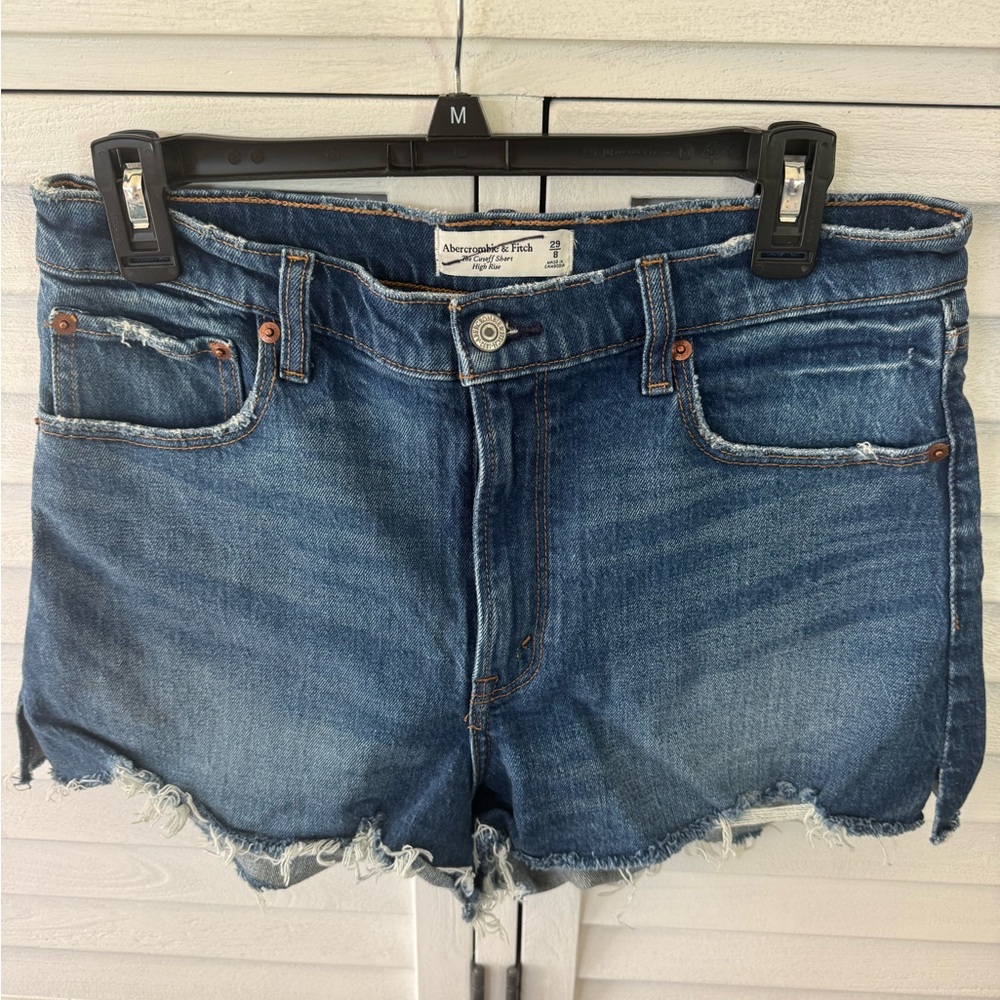 Abercrombie & Fitch Distressed Blue Jean Shorts